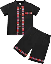 IWEMEK 2PCS Baby Boys Mexican Outfit Short Sleeve Embroidery Fiesta Shirt and Shorts Set Kids Cinco De Mayo Outfit Clothes