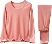 [Generic] Women's Thermal Underwear Set Long Johns Base Layer Fleece Lined Top and Bottom Thermals Sets Warm Soft Loungewear