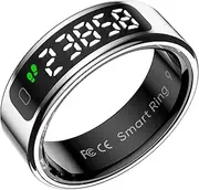 Smart Ring for Men Health Ring with Touchscreen Heart Rate Monitor Sleep Tracker Gesture Control for Scrolling Fitness Tracker Ring Pedometer IP68 Waterproof Compatible with iOS Android Phones