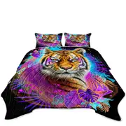 Jungle Animals Art Tiger Spirit Coverlet