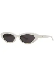 Celine - Cat-eye Sunglasses White, Dark Grey Lenses, Signature dot Detail at Designer-stamped Arms, 100% UV Protection One Size