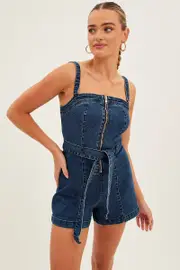 Blue Overall Denim - Size 8, Women's Dungaree