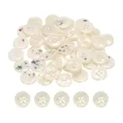 50pcs Sewing Button 18mm 4 Holes Resin Round Crafting Buttons, White