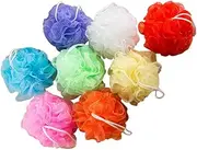 DRESSOOS 16pc Mixed Bath Balls Loofah Sponges Power Scrubbers Bath Shower Accessories Soft Bath Ball Lanyard