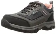 BNIB HI-TEC Hillside Low Waterproof Hiking Kids Shoe Charcoal/blush Size: J13