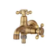 Antique Faucet European Dual-use Style Mop Pool Faucet Bathroom Wall Mounted Outdoor Garden Vintage Brass Faucet