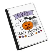 Beware Crazy Halloween Girl Passport Holder Cover Case Ghost Daughter Funny