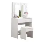 Dressing Table Set Makeup Mirror White
