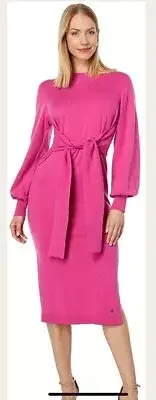 NWT Ted Baker London Essya Slouchy Long Sleeve Tie Waist Sweater Dress Sz 6 (2)