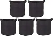 Fabric Grow Bags for Garden | Pack of 5 Non-Woven Breathable Flower Pot for Indoor Plant Grown Inside Tent | Fabric Plant Pots for Garden Planters of Vegetables & Fruits (30 LITRES / 7.925 GALLONS)