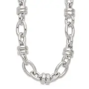 Sterling Silver Fancy Polished Link Necklace