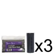 BEAUTY SALON EZ COLD WAVE HAIR PERM RODS - 6 PC JUMBO BLACK 1 1/4" 3 PACK