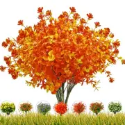 8 Bundles Artificial Fall Flowers for Outdoors UV Resistant Fake Flower No Fa...
