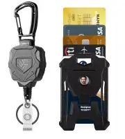 Badge reels Retractable Lanyard Key Card Holder,Heavy Duty Retractable Carabi...