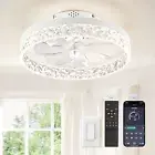 Ceiling Fans with Lights, Low Profile Ceiling Fan with Light and Remote, Flush M