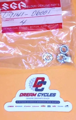 NOS GENUINE SUZUKI ALT125 GN400 LT125 LT185 VS700 NUT 09141-06001 QTY 4
