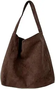 [Jusavie] Slouchy Suede Hobo Bags Women Crescent Satchels Shoulder Bag Crossbody Purse Corduroy Top-handle College Tote Handbag