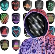 [Depointer Life] Led Mask with Gesture Sensing, LED Lighted Face Transforming Mask for Costume Cosplay Party Masquerade