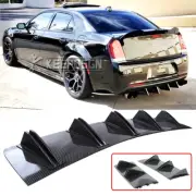 32" For Chrysler 300 C S Carbon Look Rear Lip Bumper Diffuser Shark Fin Splitter (for: Chrysler)
