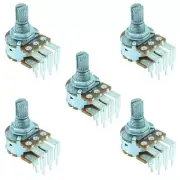 5 x 22K Logarithmic Stereo Right Angle PCB 16mm Potentiometer