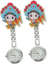 [COLLBATH] 2 Pcs Traditional Design Nurse Watch Lovely Chest Watch Chic Watch for Decor