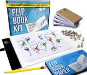 Flip Book Kit with LED Light Pad. Includes 240 Sheets Flip Book Paper with Sc...