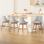 4x Artiss Bar Stools Swivel Seat Wooden Grey