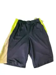 ASICS running sports Athletic boys elastic waist shorts(NAVY,GREEN/SIL,14/16)NWT