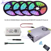 5m-20m kit WS2812B 30leds/m Smart led strip+SP108E WIFI Controller+5V Power set