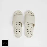 在飛比找momo購物網優惠-【HOLA】EVA緩壓排水浴室拖鞋-白灰M 24cm