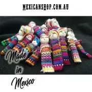 Worry Dolls, handmade by Mayan artisans, Assorted colours, 5/6cm, Textile bag