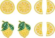 MAYJOYDIY 8 PCS Lemon Beaded Embroidered Iron On Sew On Patches, Yellow Lemon Slice Fruit Sequin Applique Patches for T-Shirt Jeans Backpacks Jackets Dress Clothing Art Decoration Accessories Repair