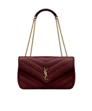 Saint Laurent Loulou Medium Shoulder Bag One size Red Cabernet Sauvignon