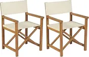 Garden Chair Folding Director's Chairs 2 pcs Solid Teak Wood Patio Seating