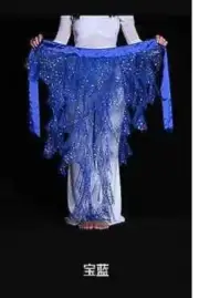 1pcs Belly Dance Mesh Sequins Waistband Hip Scarf Costume Dancewear Waist Chain