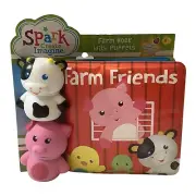 Spark Farm Book With Two Finger Puppets Create Imagine 4 Pages Vinyl Booklet NEW