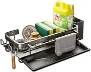 Kitchen Bathroom Shower Laundry Tap Caddy Shelf Organizer Rack Storage Holder,Kitchen Sink Caddy, Sponge Holder for Kitchen Sink, Kitchen Sink Organzier Gunmetal Grey