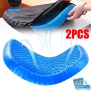 2PC Gel Seat Cushion Breathable Honeycomb for Pressure Relief Back Tailbone Pain
