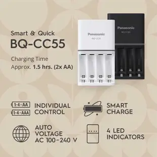 【祥昌電子】Panasonic 國際牌 20BQ-CC55 充電器+3號AA充電電池(8入) 充電器電池組合包