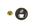 pins pin's badge metal lapel hat button hot coffee