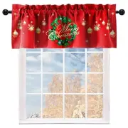 Christmas Valances Window Short Curtain Valances for Kitchen Bathroom, Wreath