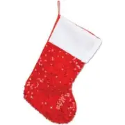 Red Sequined Christmas Stocking Winter Christmas Decoration