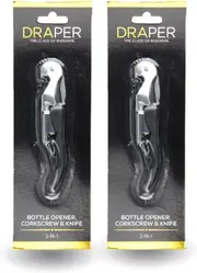 Draper Bottle Opener 2Pce Wine Corkscrew And Knife Multi-Function 3 In 1