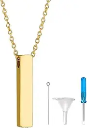 GOLDCHIC JEWELRY Stainless Steel Pet/Cross/Birthstone/Tree of Life Personalized Text/Photo Cremation Urn Necklace Keepsake Memorial Jewelry with Filling Kit Waterproof,with Gift Box