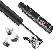 Cluster Lash Glue for DIY Eyelash Extension - Individual Cluster Lashes Bond With Mascara Wand, Super Strong Hold, 48 Hours Waterproof (5ml, Black)