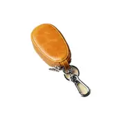 Men Leather Double Zipper Car Key Case Holder