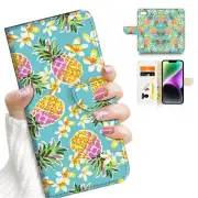 ( For iPhone SE 2016 1st Gen ) Flip Case Cover AJ26061 Pineapple Flower