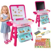 Kids Double Sided Learning Art Easel Magnetic Whiteboard Chalkboard &Accessories