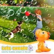 Dinosaur Automatic Bubble Machine w/Cool LED Light Colorful Bubbles Kid Toy Gift