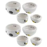 2x 4pc Davis & Waddell Beetanical Cooking Measuring Cups Set 11x17cm Yellow/BLK